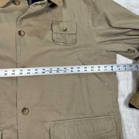 VTG Chaps Chore Coat Beige Flannel Lined Canvas Barn Jacket Men's Size XL - Picture 5 of 7